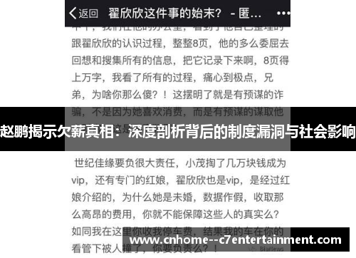 赵鹏揭示欠薪真相：深度剖析背后的制度漏洞与社会影响